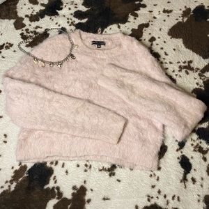 LIGHT PINK KENDALL & KYLIE SOFT FLUFFY SWEATER